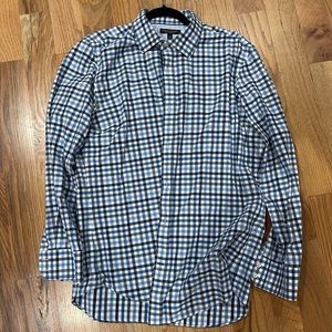 Banana republic large non iron slim fit blue gingham dress shirt